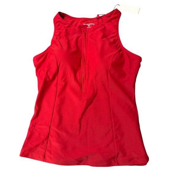 NWT Universal Standard Size 10-12 XS Red Swim‎ Tankini Women Top Zip Baywatch - Picture 1 of 8
